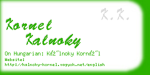 kornel kalnoky business card